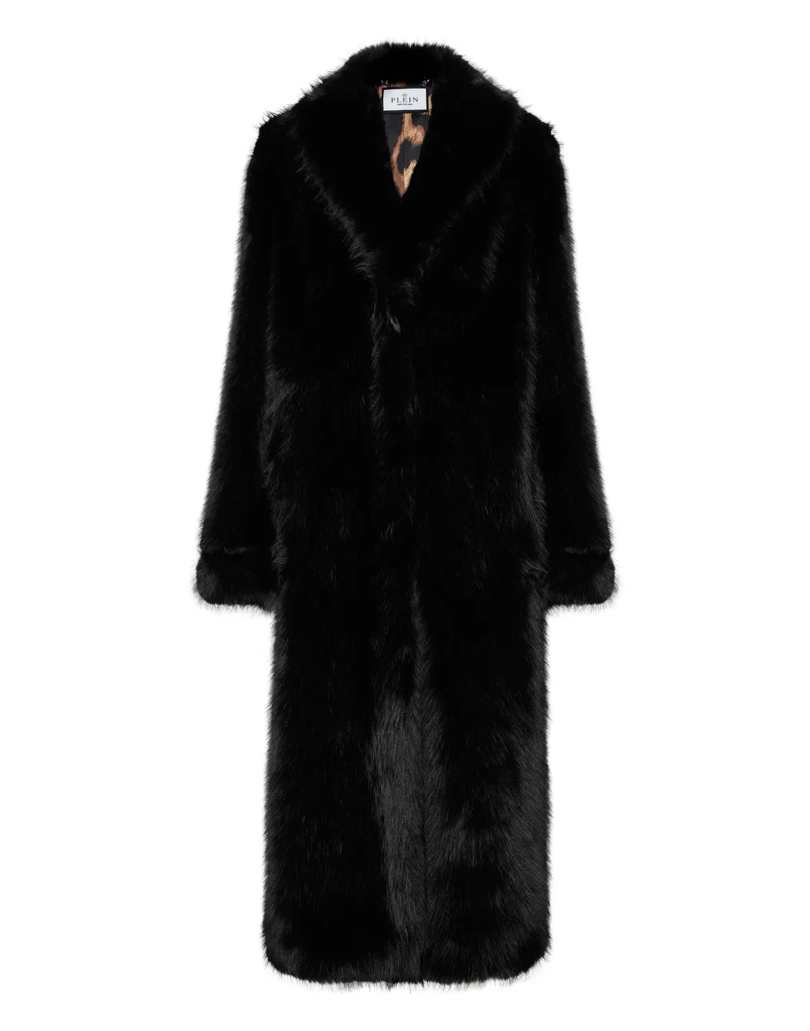 Lurex Eco Fur Long Coat Hexagon, цвет: Черный