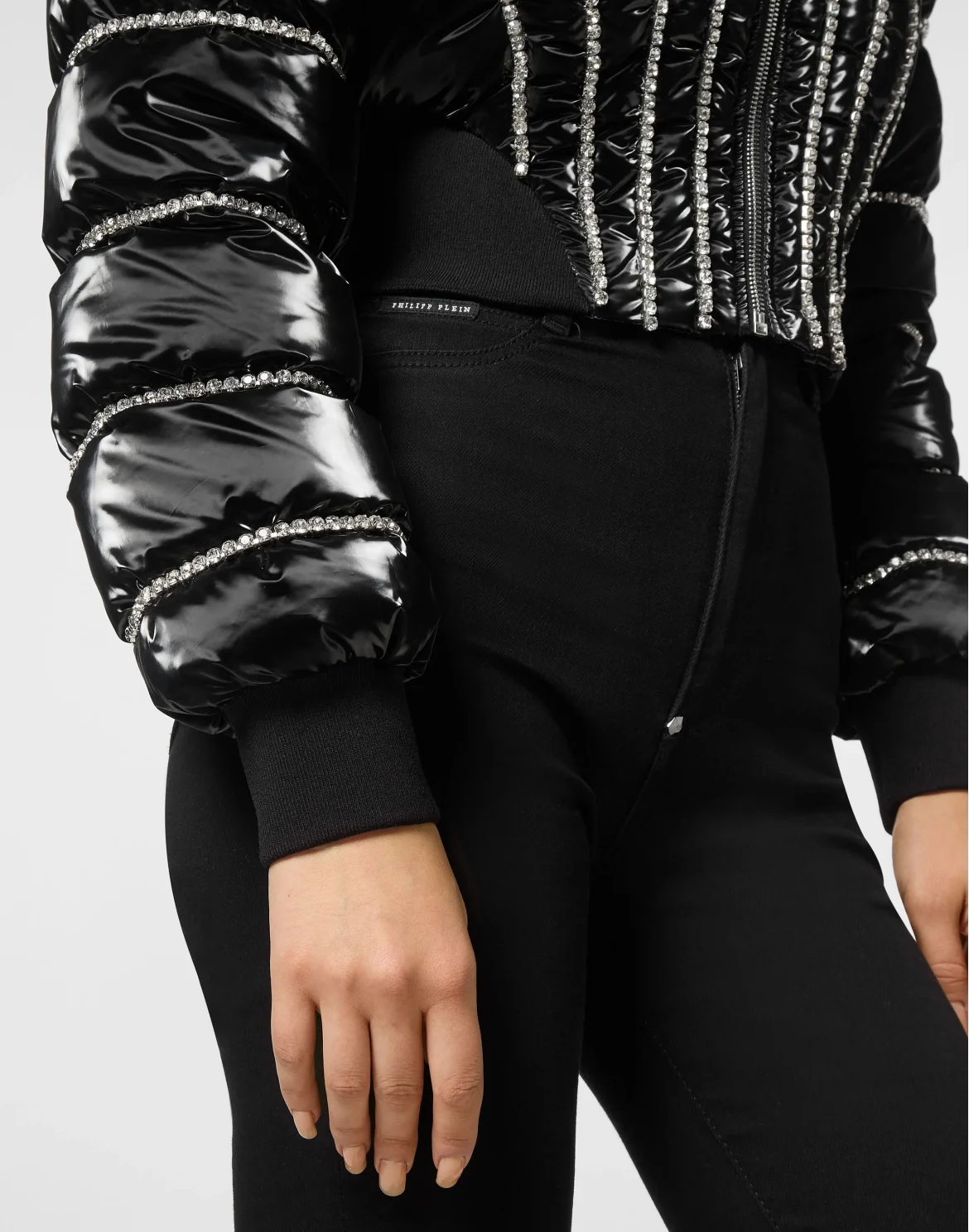 Multicutted Down Jacket Strass, цвет: Черный