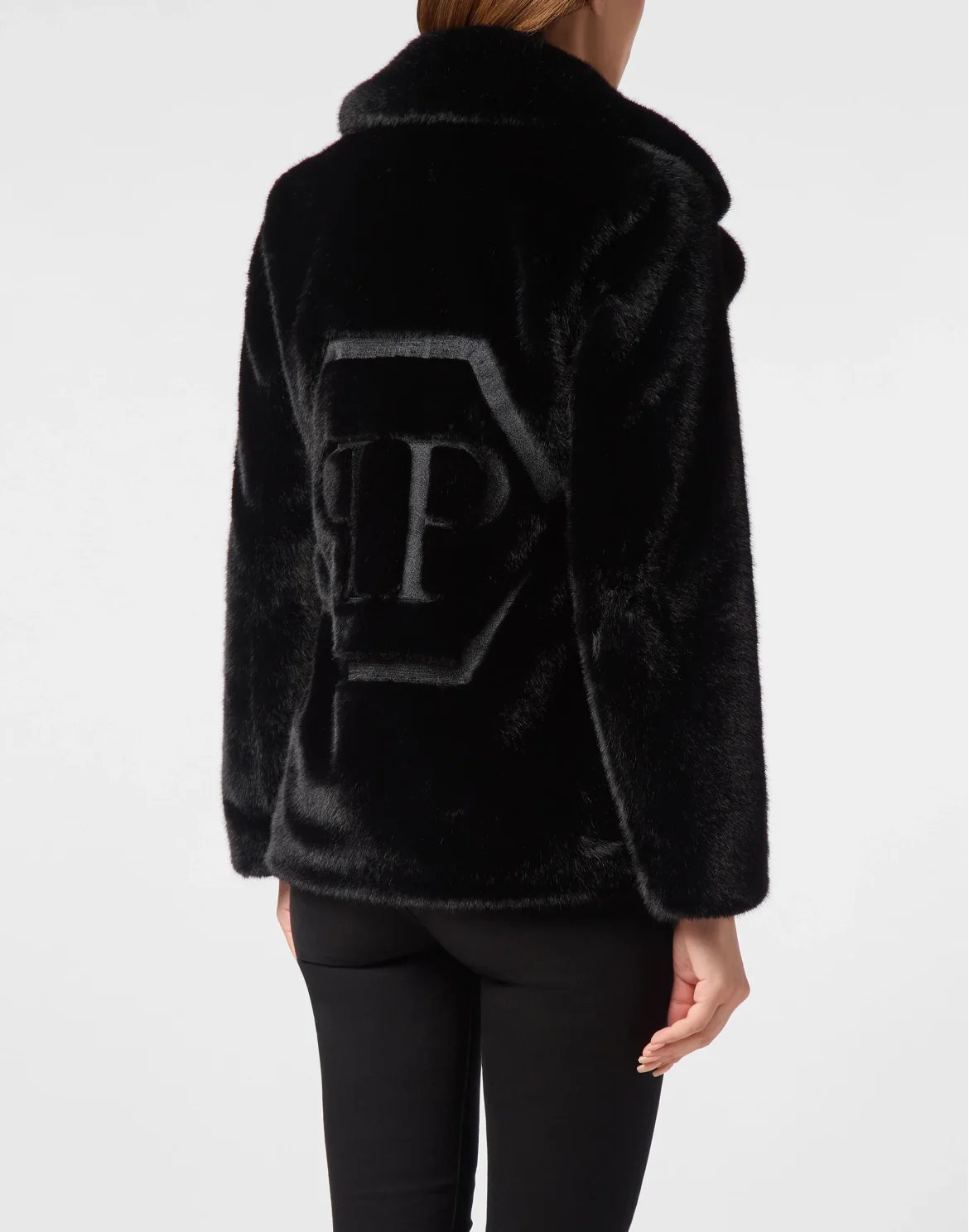 Eco Mink Short Coat Skull&Bones, цвет: Черный