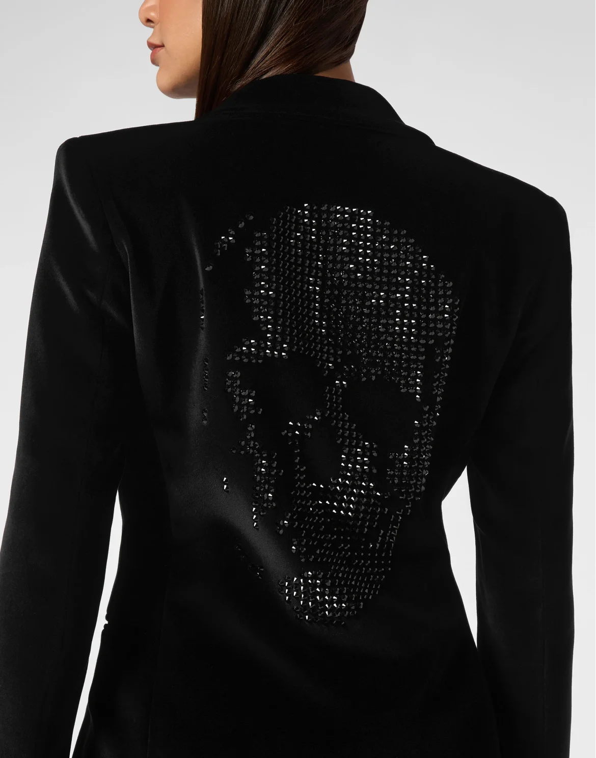 Velvet Blazer Skull strass, цвет: Черный