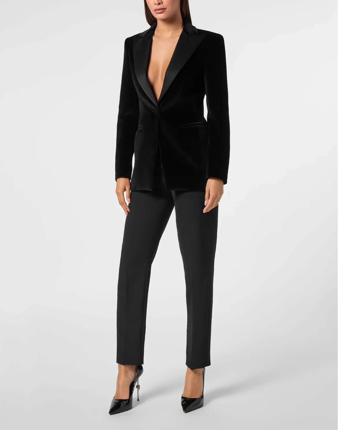 Velvet Blazer Skull strass, цвет: Черный