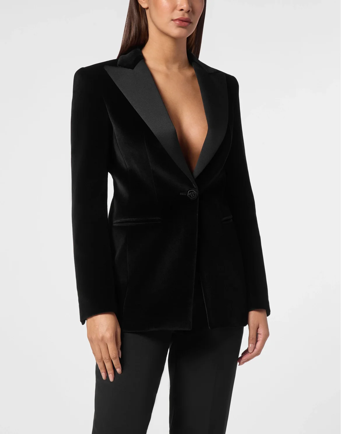 Velvet Blazer Skull strass, цвет: Черный