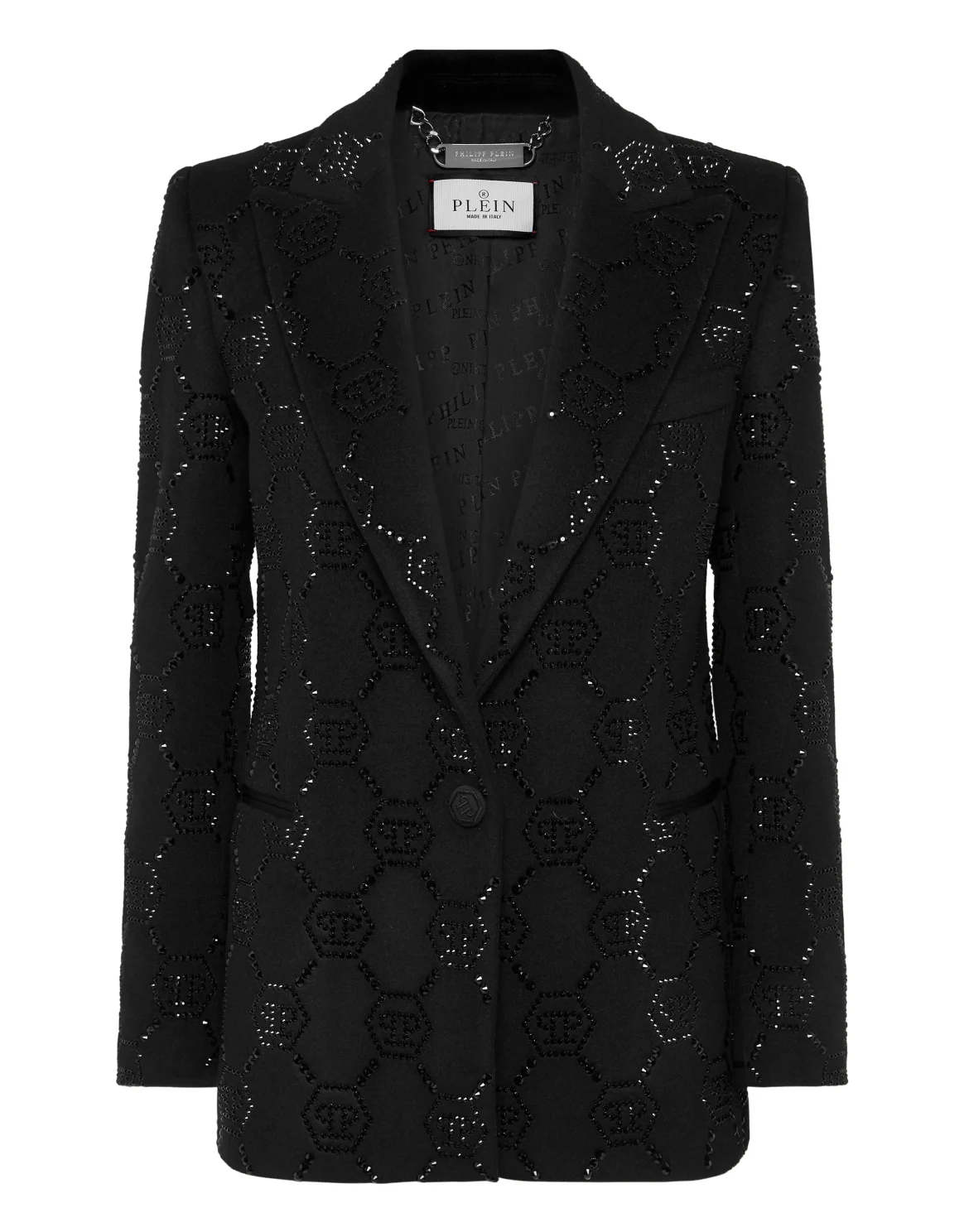Wool Boxy Blazer Strass Monogram, цвет: Черный