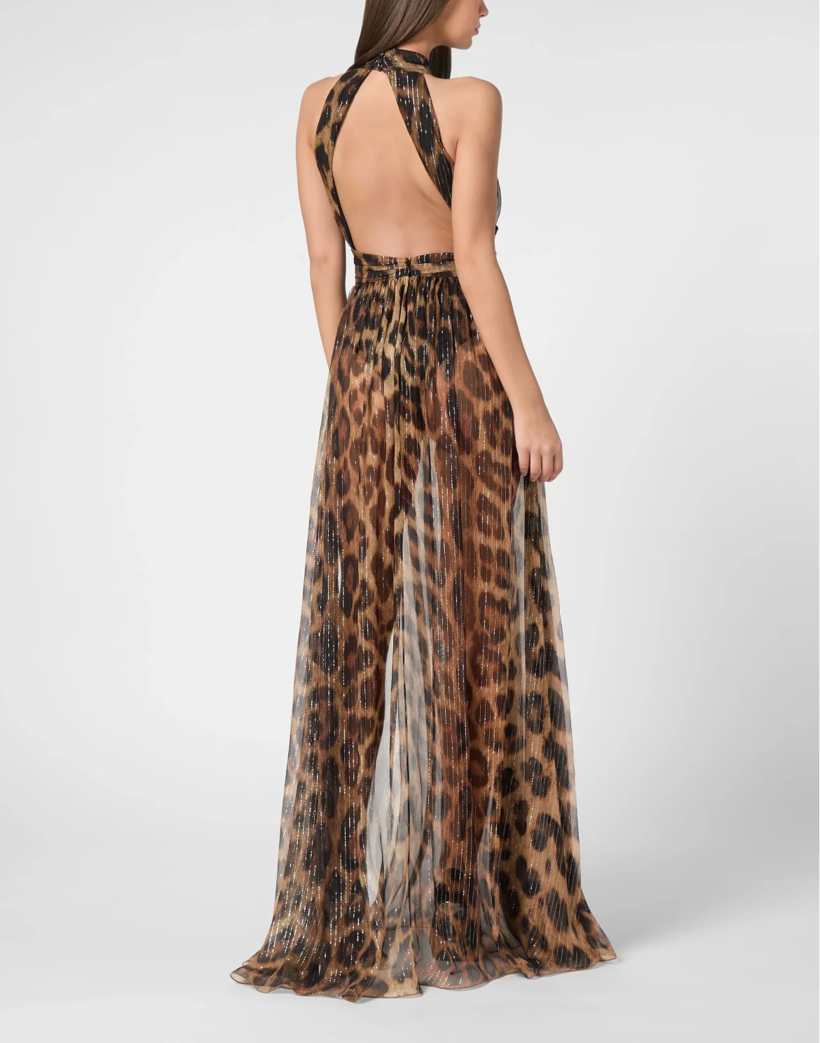 Silk Chiffion Long Dress Leopard, цвет: Леопард