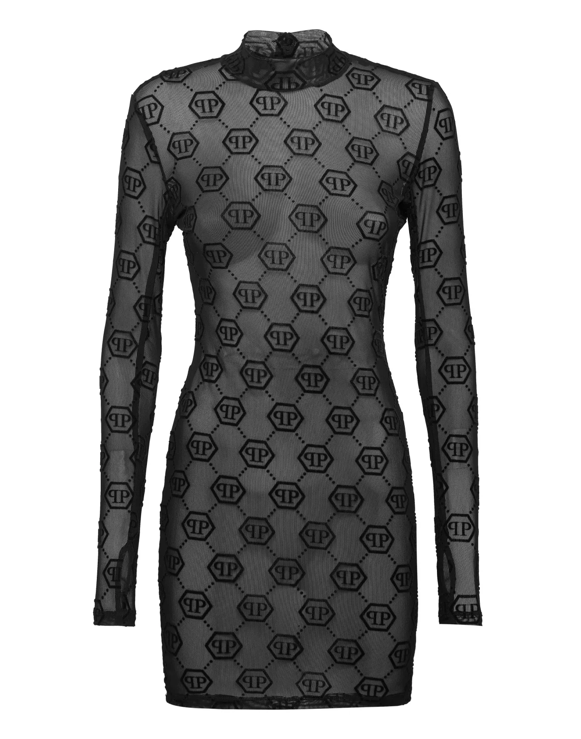 Tulle Mini Dress Monogram, цвет: Черный