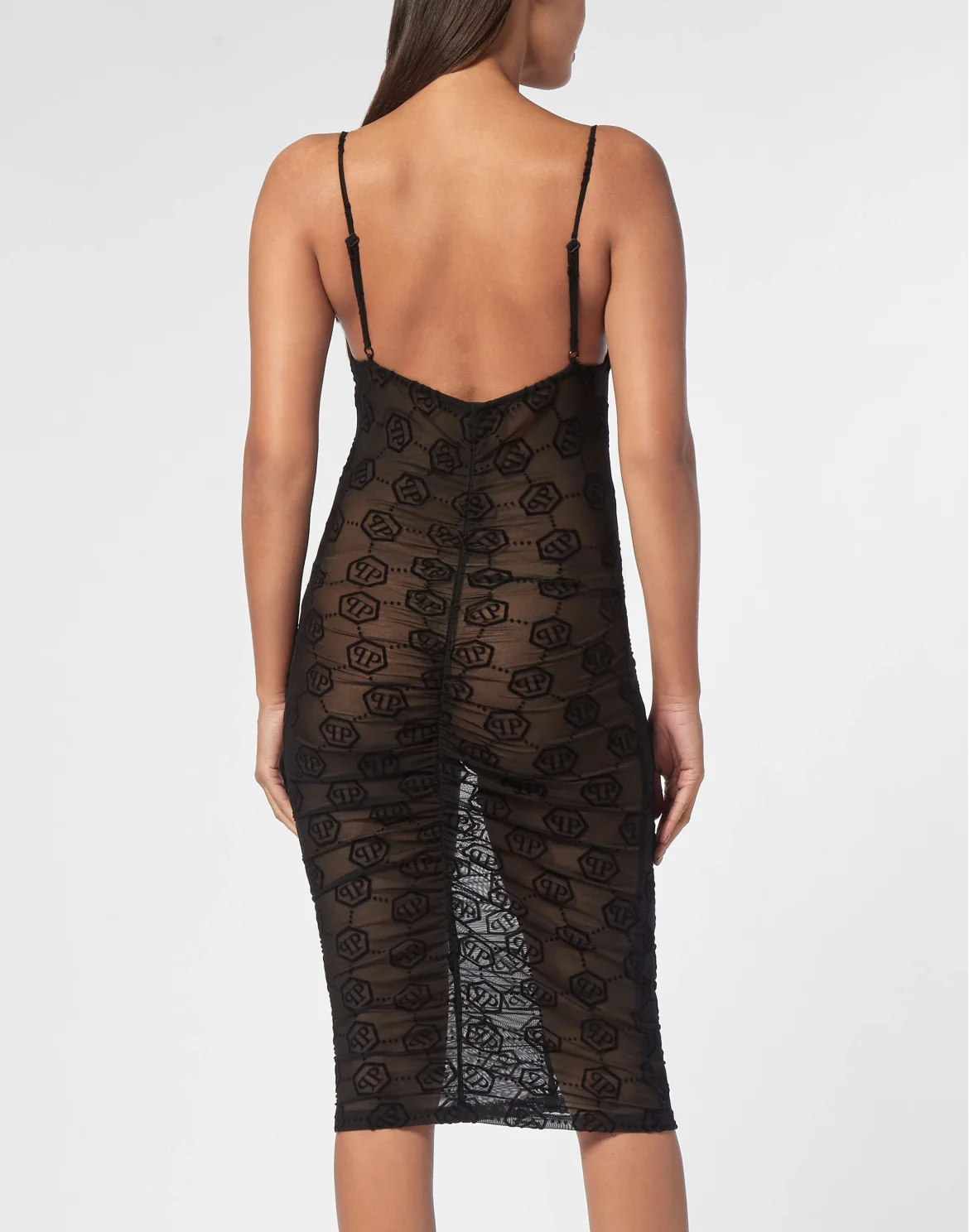 Tulle Midi Dress Monogram, цвет: Черный