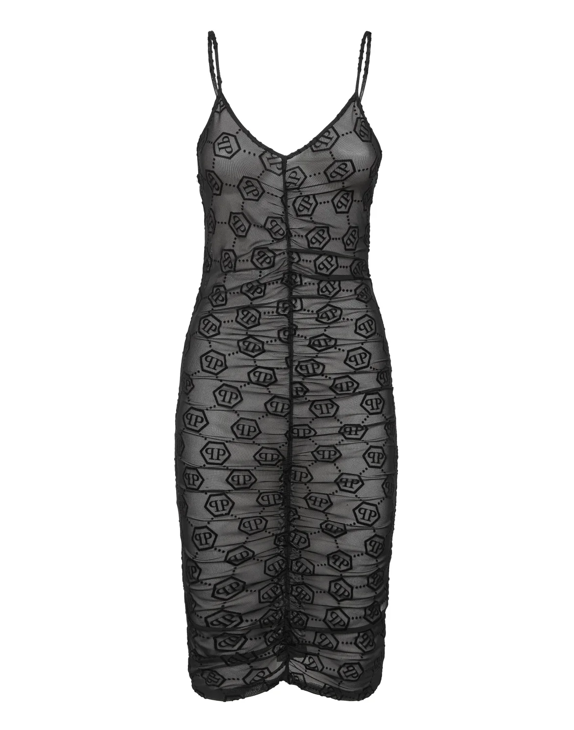 Tulle Midi Dress Monogram, цвет: Черный