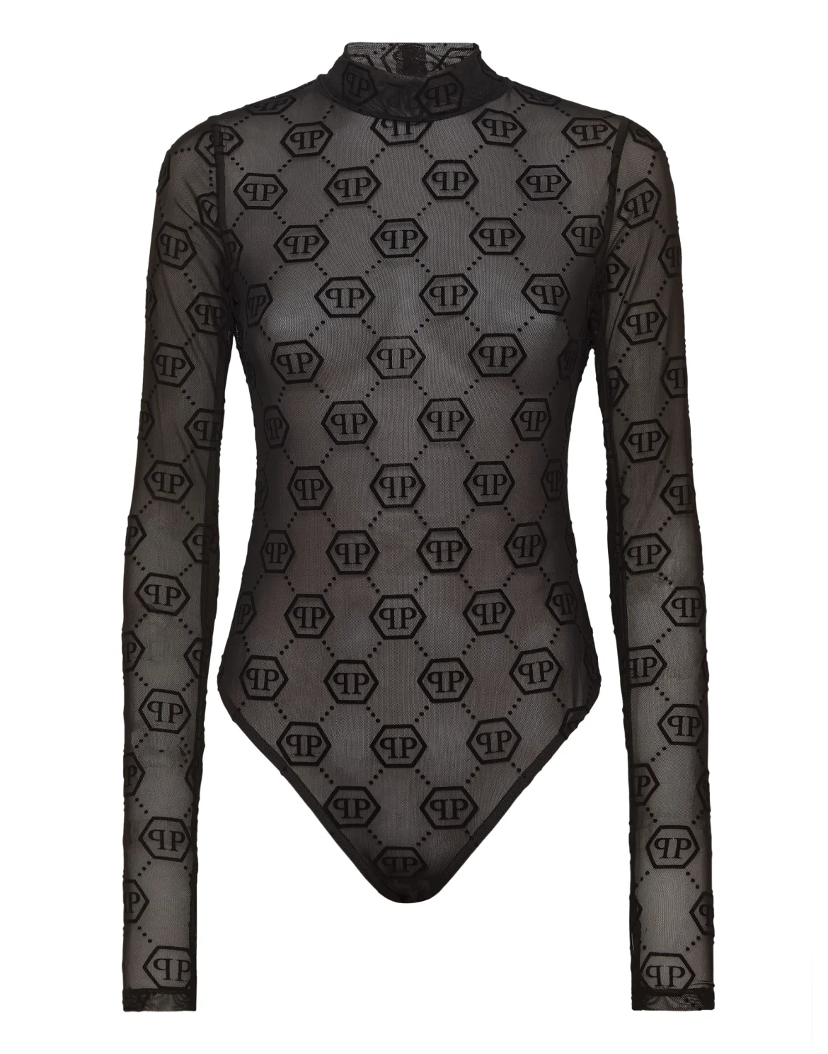 Tulle Body Long-Sleeve Monogram, цвет: Черный