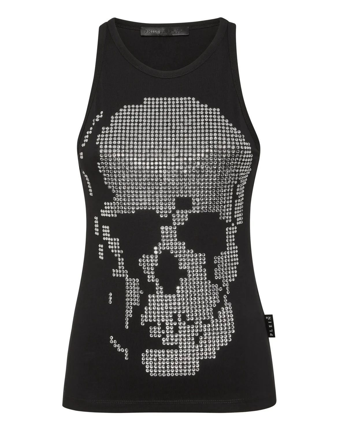 Ribbed Tank Top Skull strass, цвет: Черный