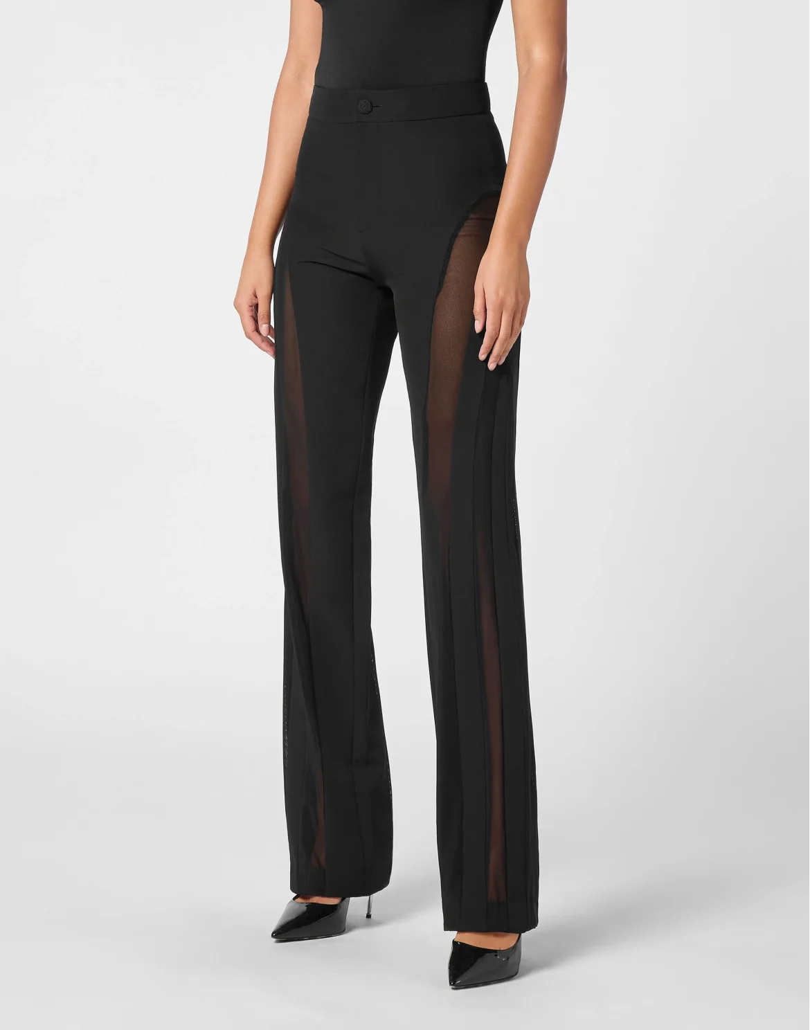 Cady Multicutting Straight Fit Trousers, цвет: Черный