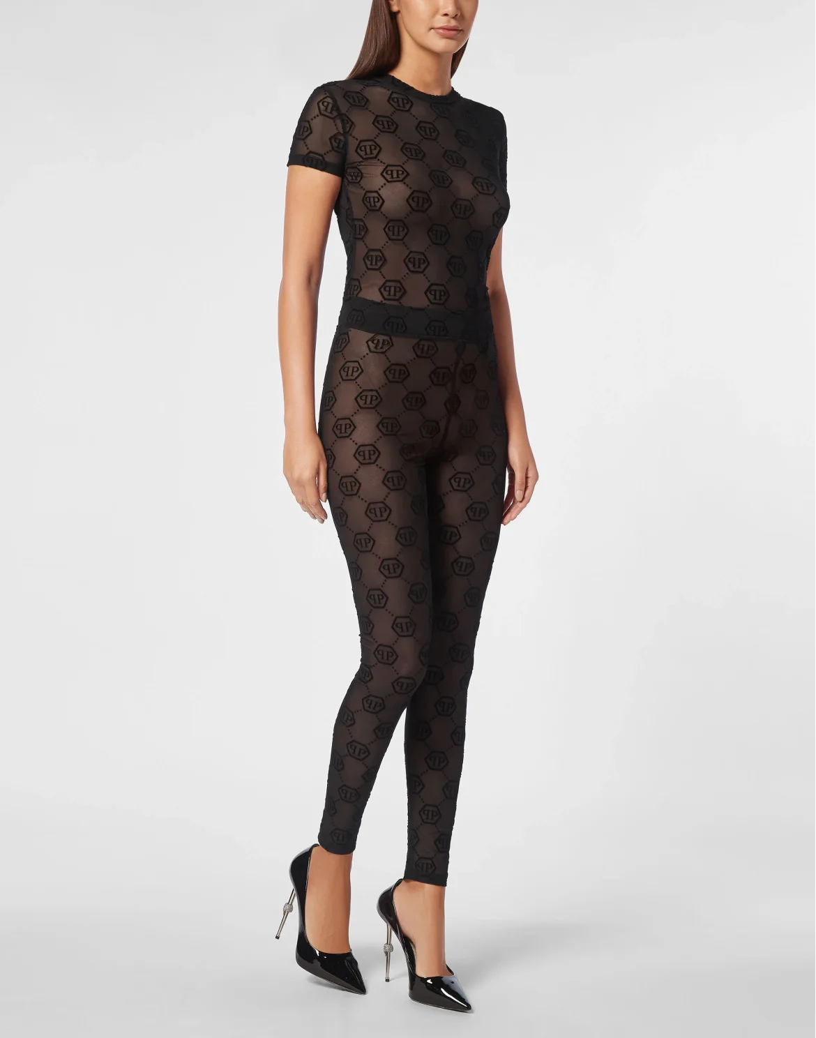 Tulle Leggings Monogram, цвет: Черный