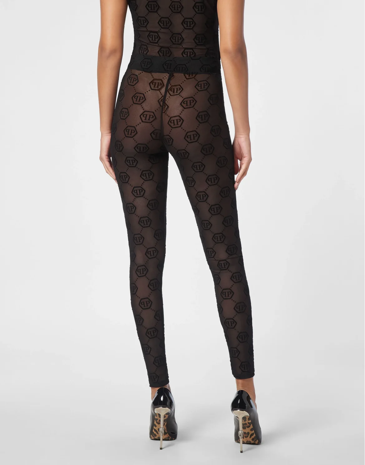 Tulle Leggings Monogram, цвет: Черный
