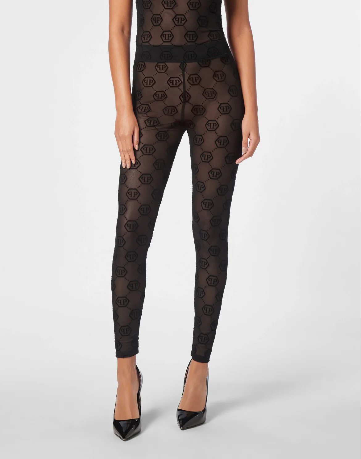 Tulle Leggings Monogram, цвет: Черный