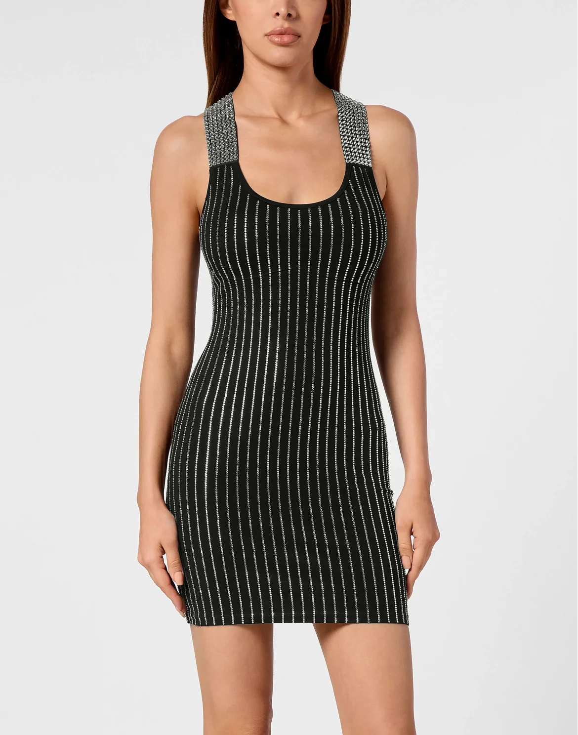 Tank Top Short Dress Strass, цвет: Черный