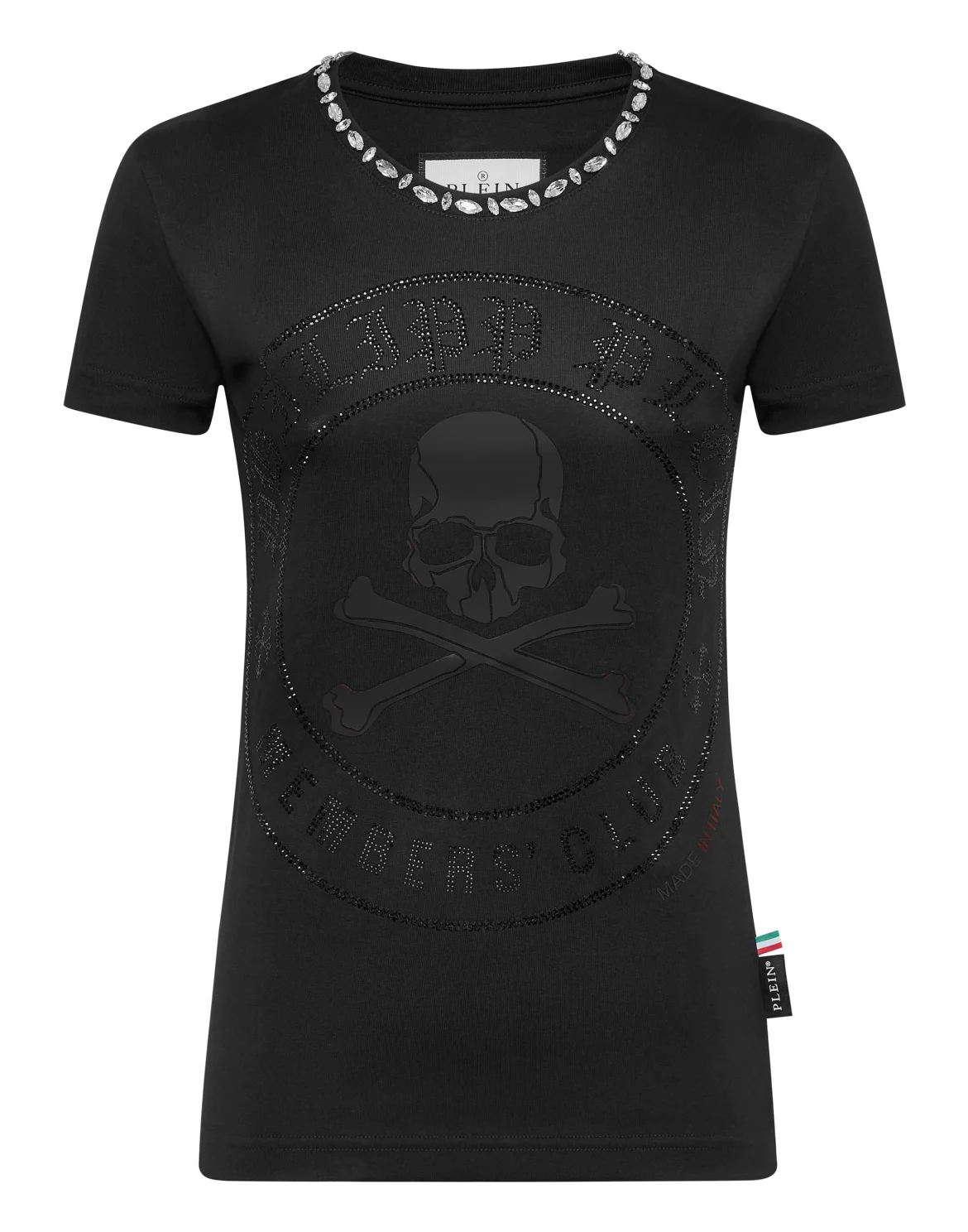 T-shirt Round Neck SS Skull Strass, цвет: Черный