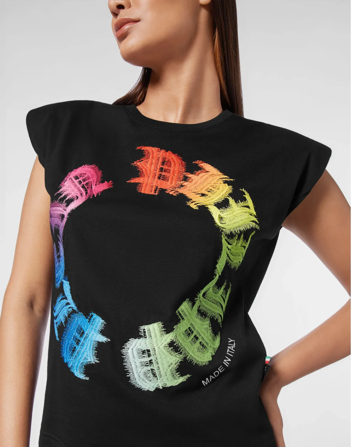 Tank Top Sexy Pure Rainbow Gothic Plein, цвет: Черный
