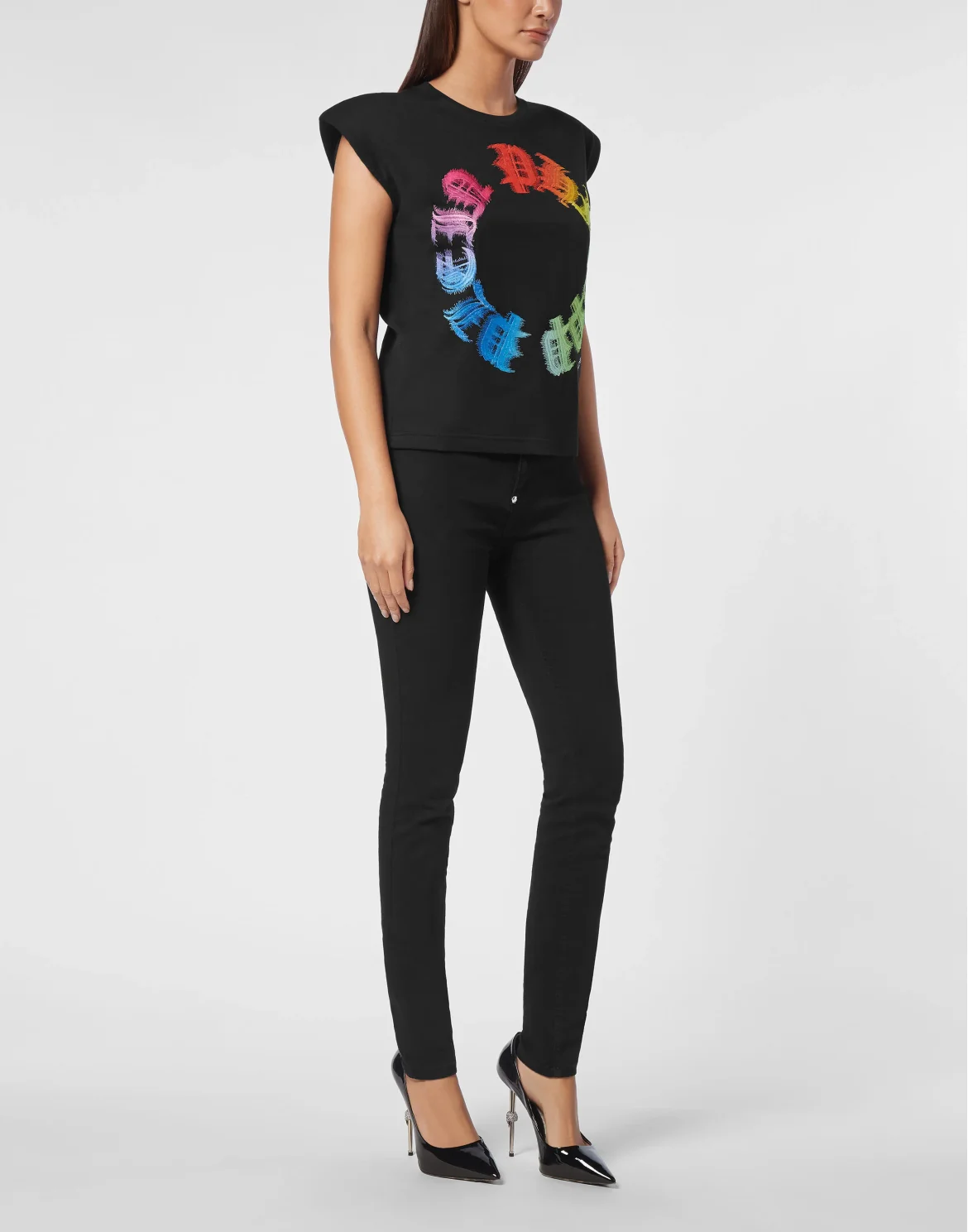 Tank Top Sexy Pure Rainbow Gothic Plein, цвет: Черный