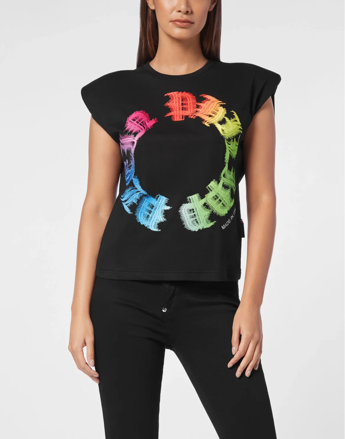 Tank Top Sexy Pure Rainbow Gothic Plein, цвет: Черный