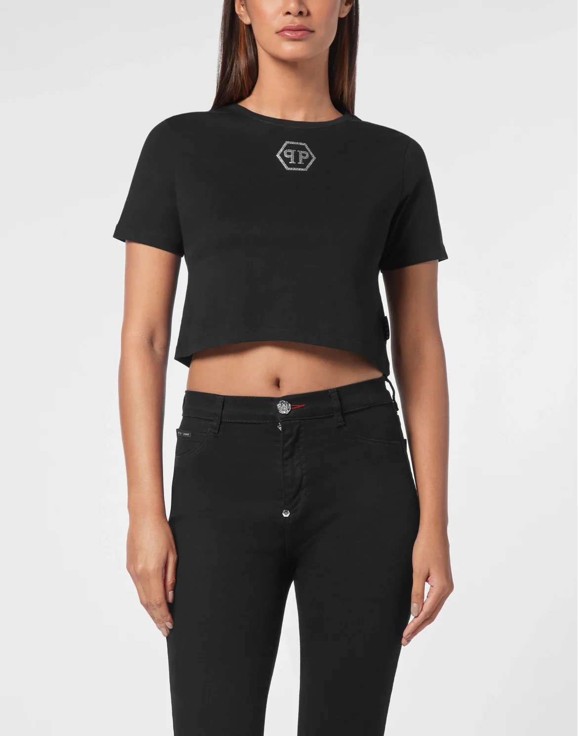T-shirt Round Neck SS Crystal Hexagon, цвет: Черный