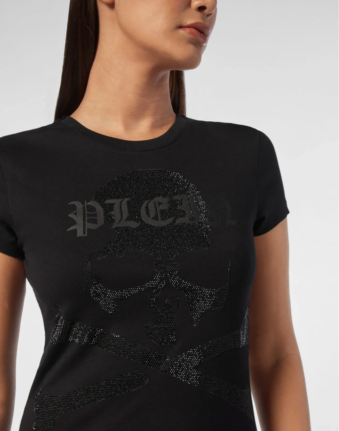 T-Shirt Sexy Pure Strass Skull&Bones, цвет: Черный