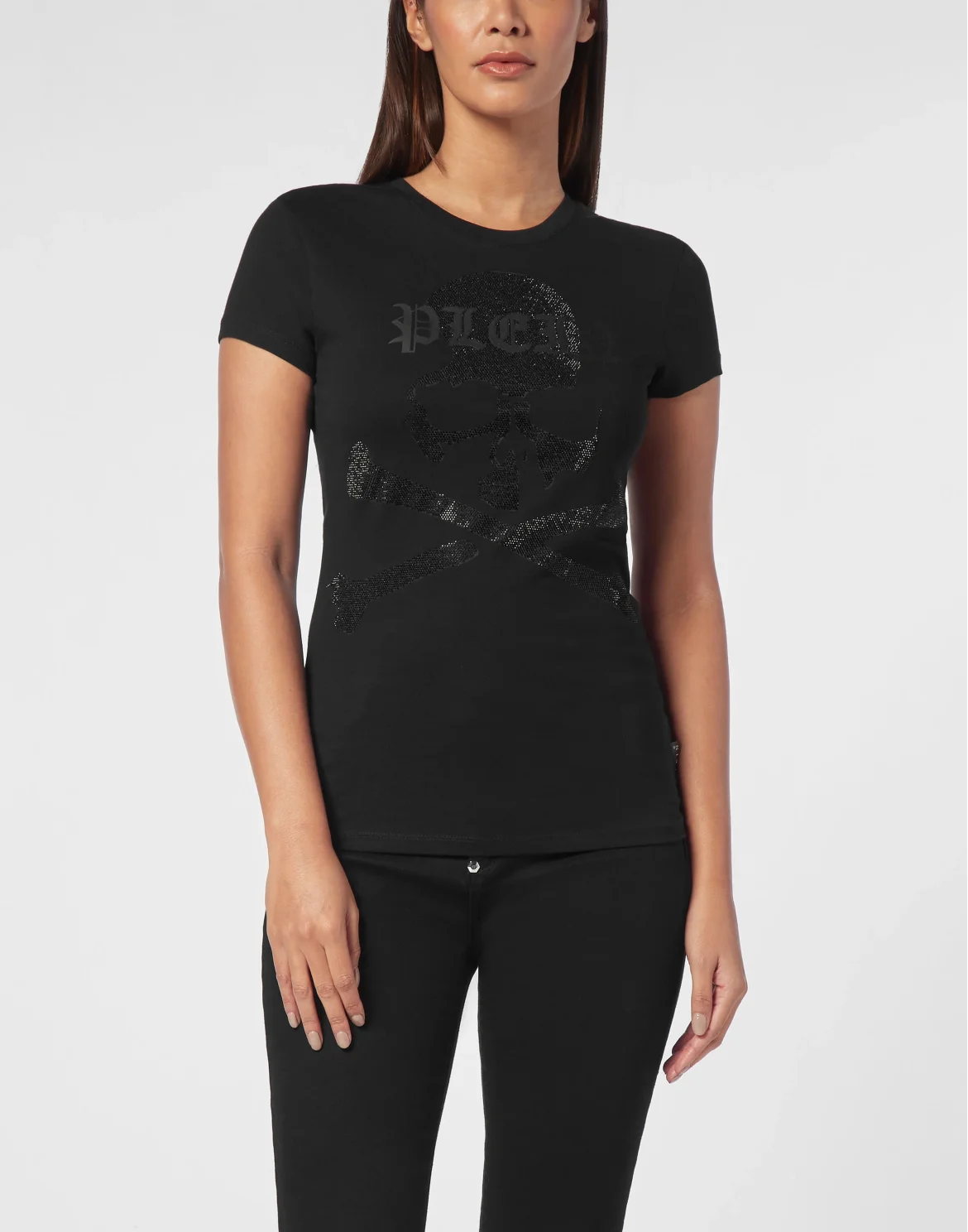 T-Shirt Sexy Pure Strass Skull&Bones, цвет: Черный