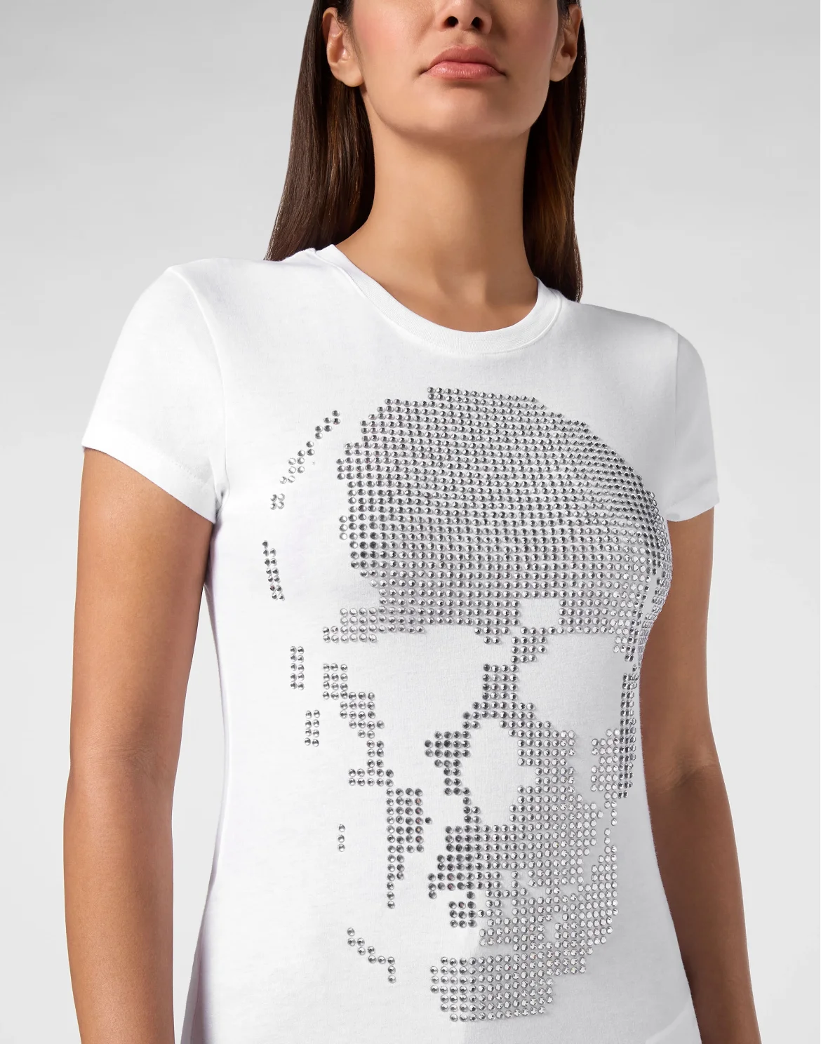 T-Shirt Sexy Pure Skull strass, цвет: Белый