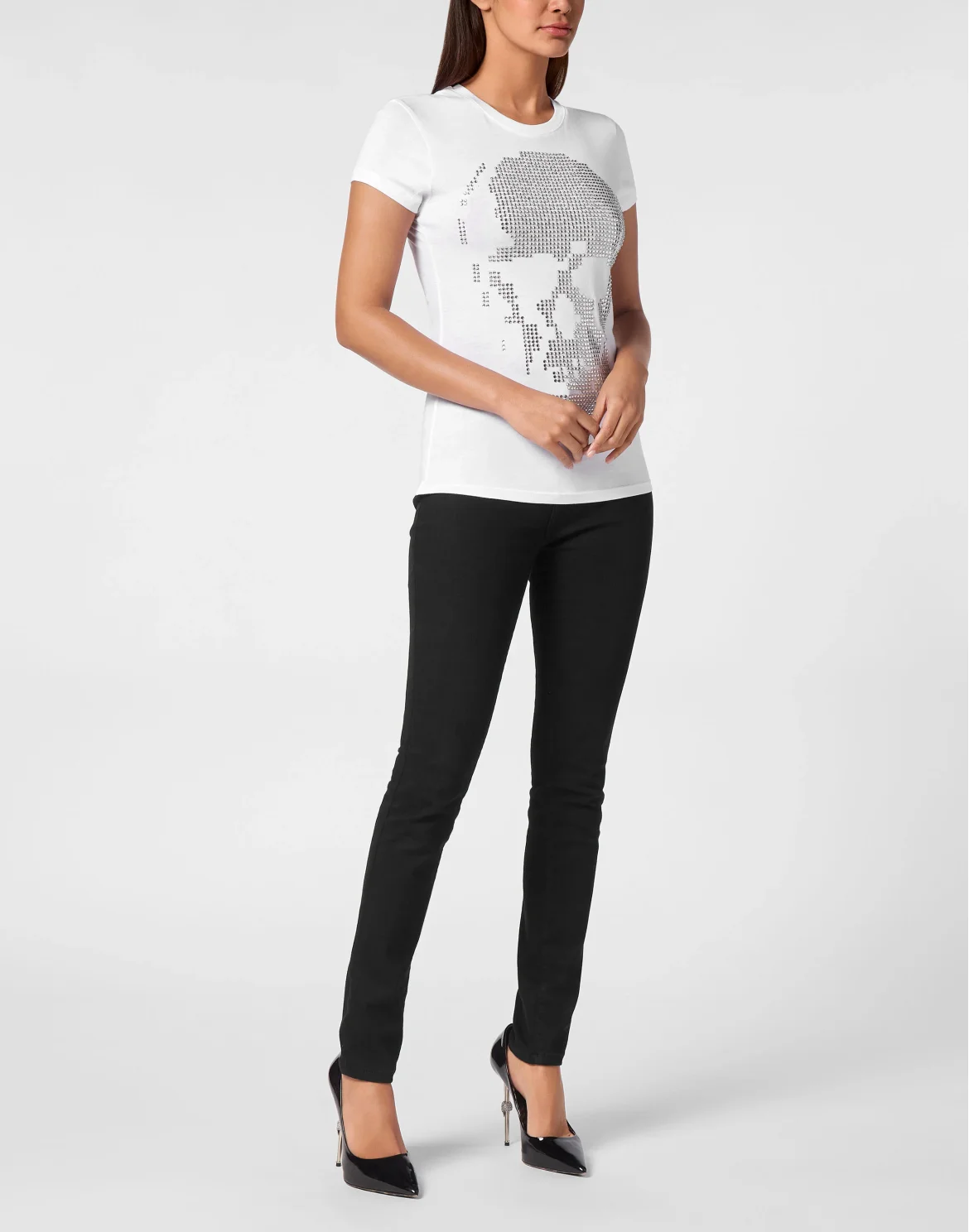 T-Shirt Sexy Pure Skull strass, цвет: Белый