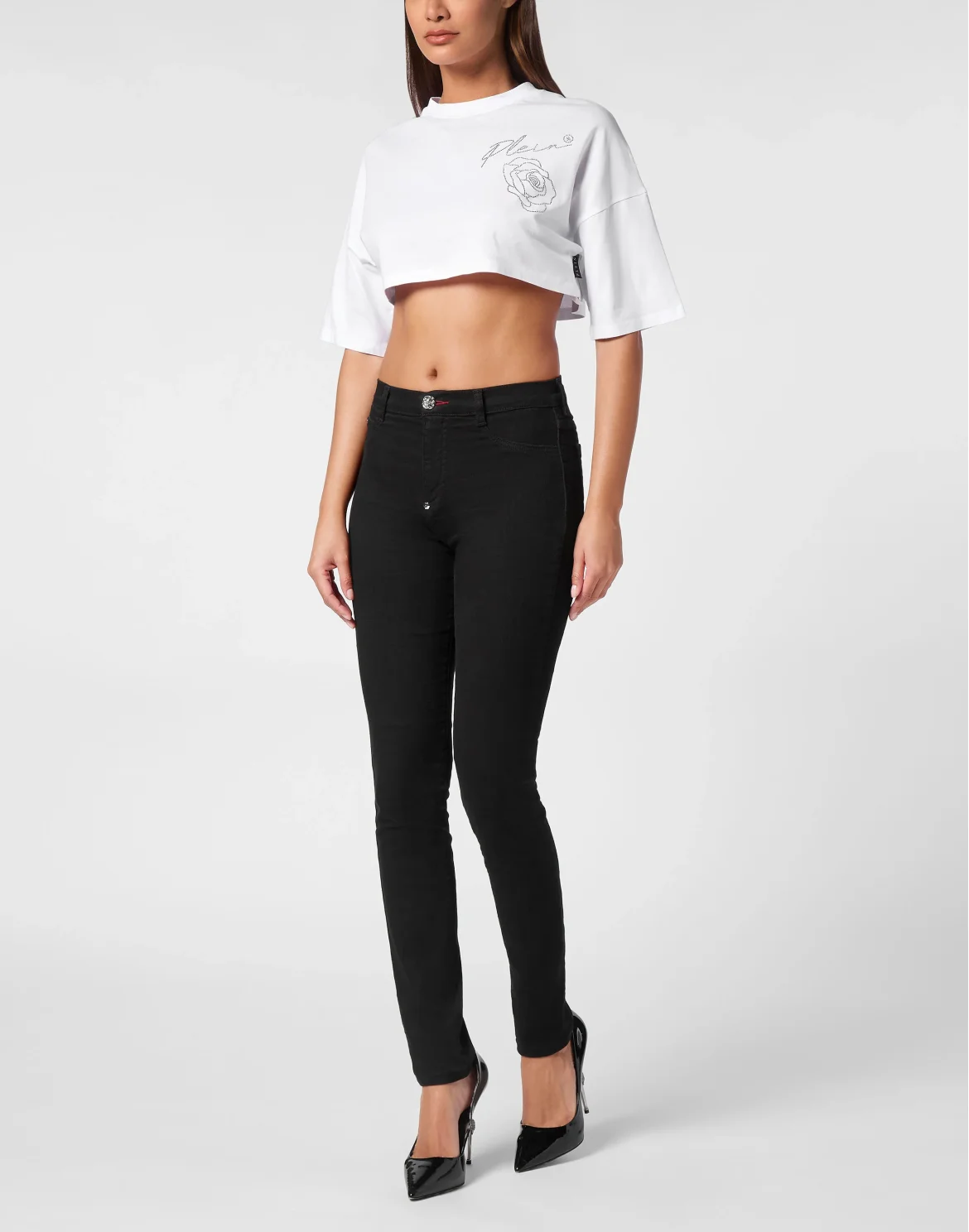 Roses Cropped Top, цвет: Белый