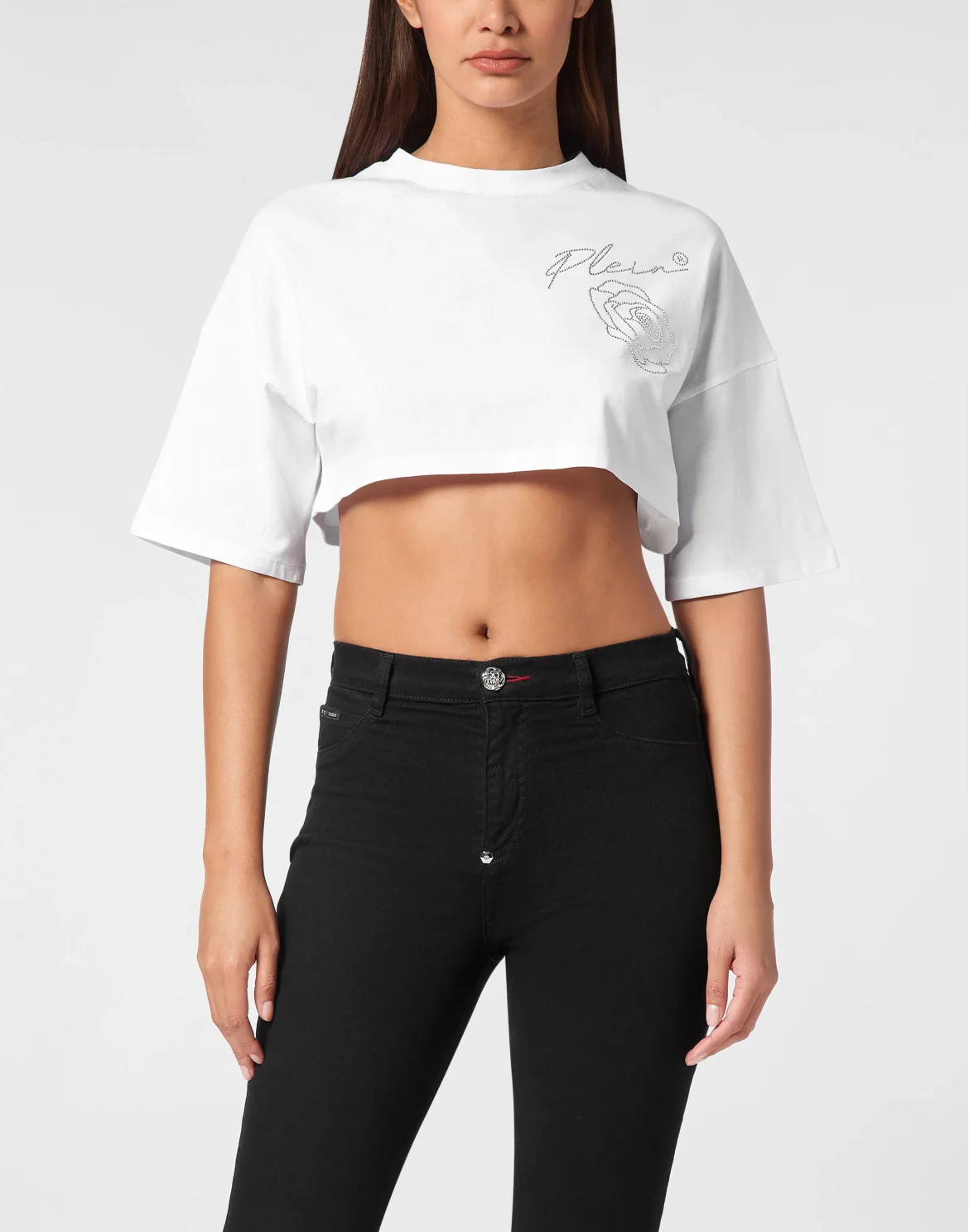 Roses Cropped Top, цвет: Белый