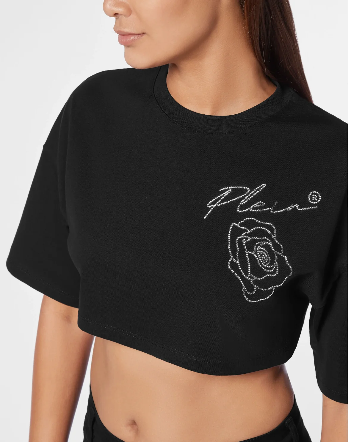 Roses Cropped Top, цвет: Черный