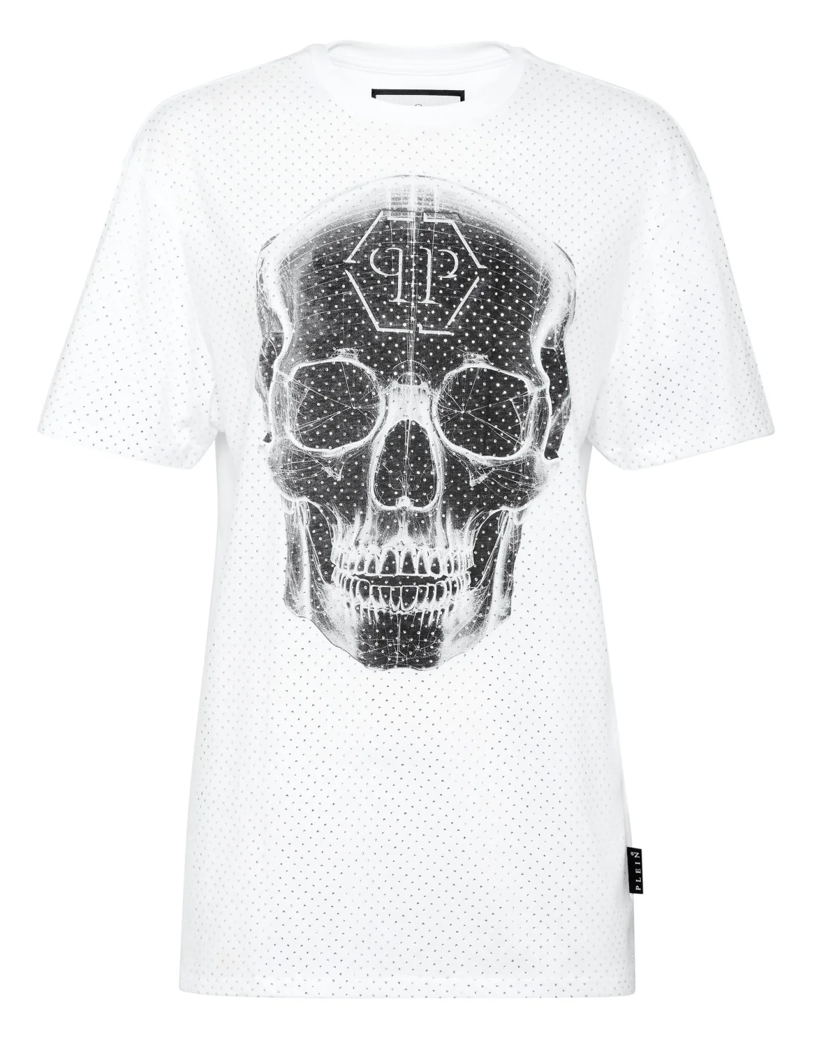 T-Shirt Man Fit Skull strass, цвет: Белый