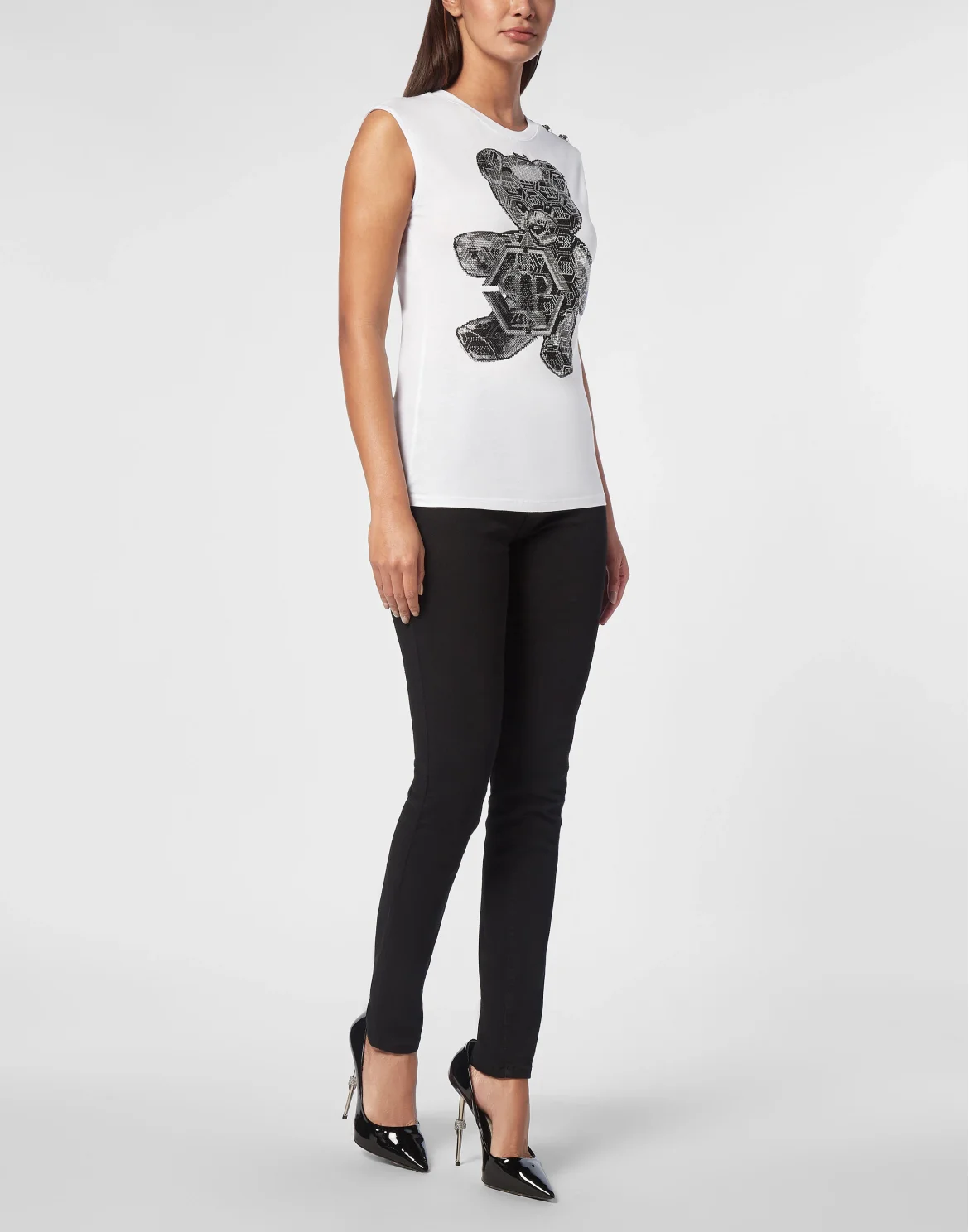 Tank Top Strass Teddy Bear, цвет: Белый