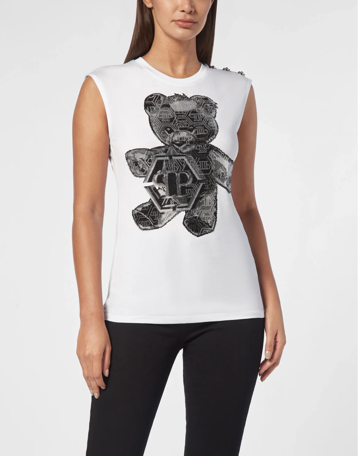 Tank Top Strass Teddy Bear, цвет: Белый
