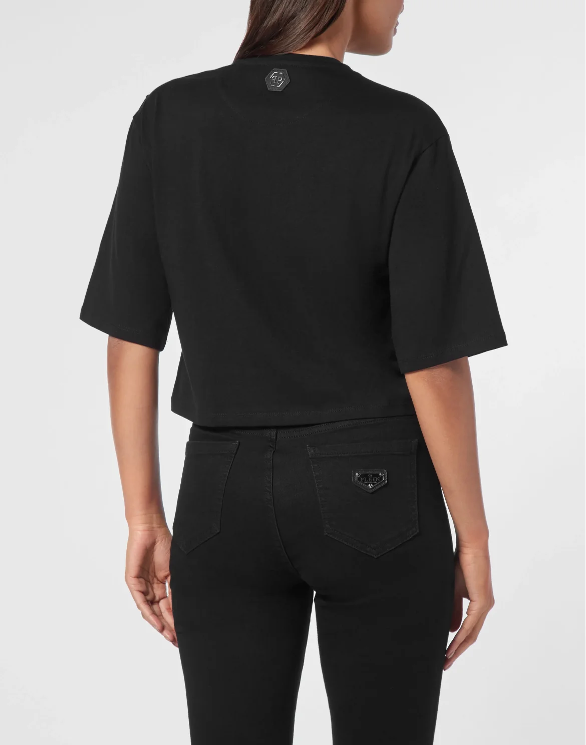 Cropped T-shirt  Strass Teddy Bear, цвет: Черный