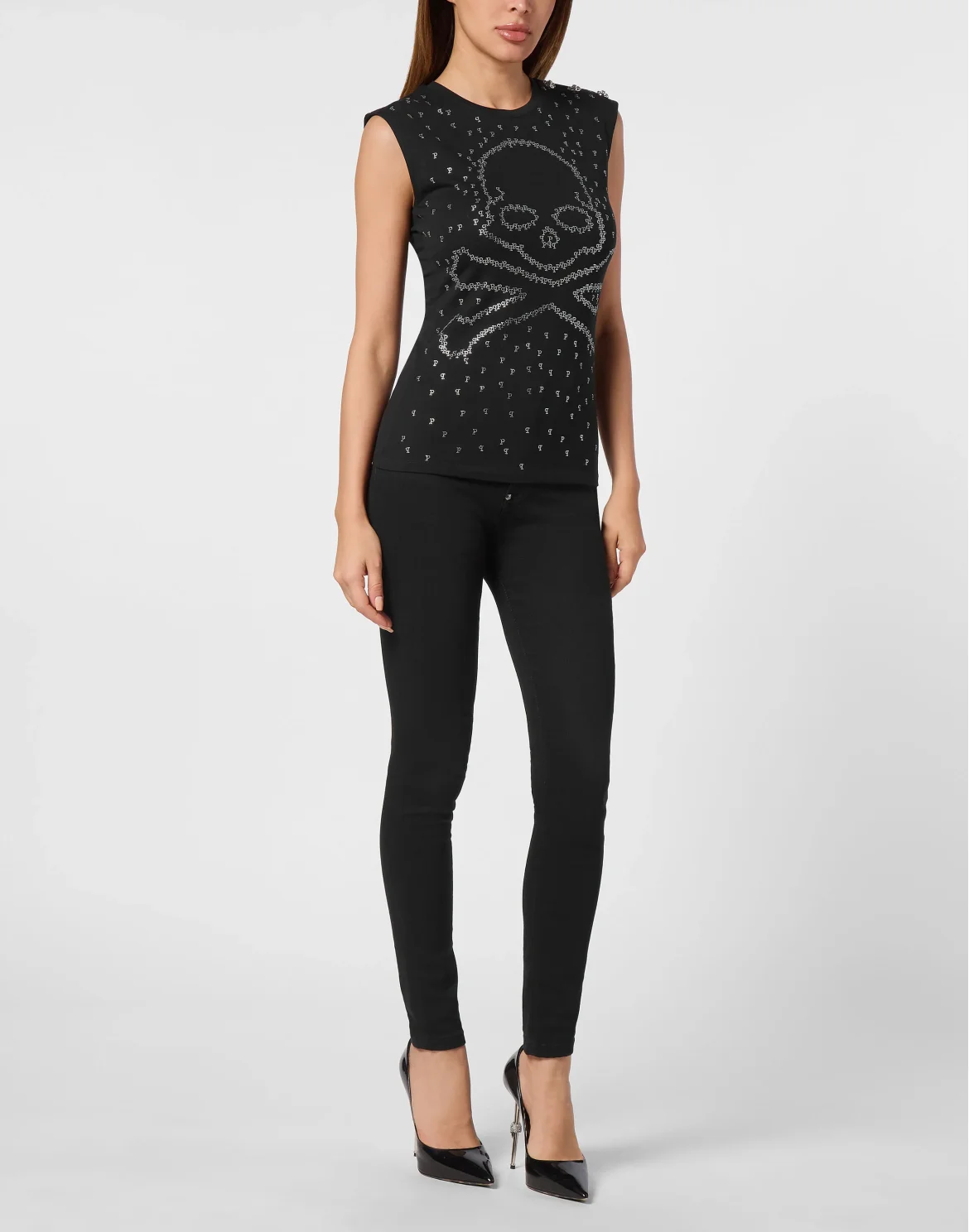 Tank Top Strass Skull&Bones, цвет: Черный