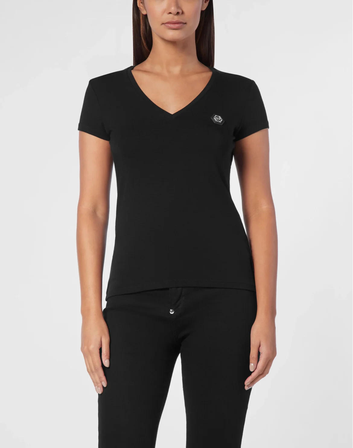 Modal T-shirt V-Neck SS, цвет: Черный