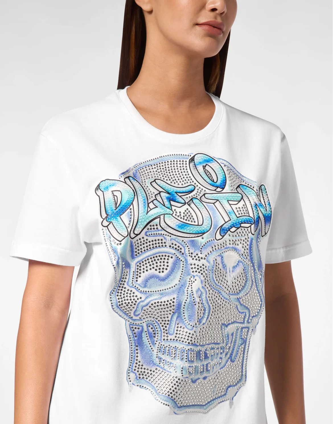 T-Shirt Man Fit Skull, цвет: Белый