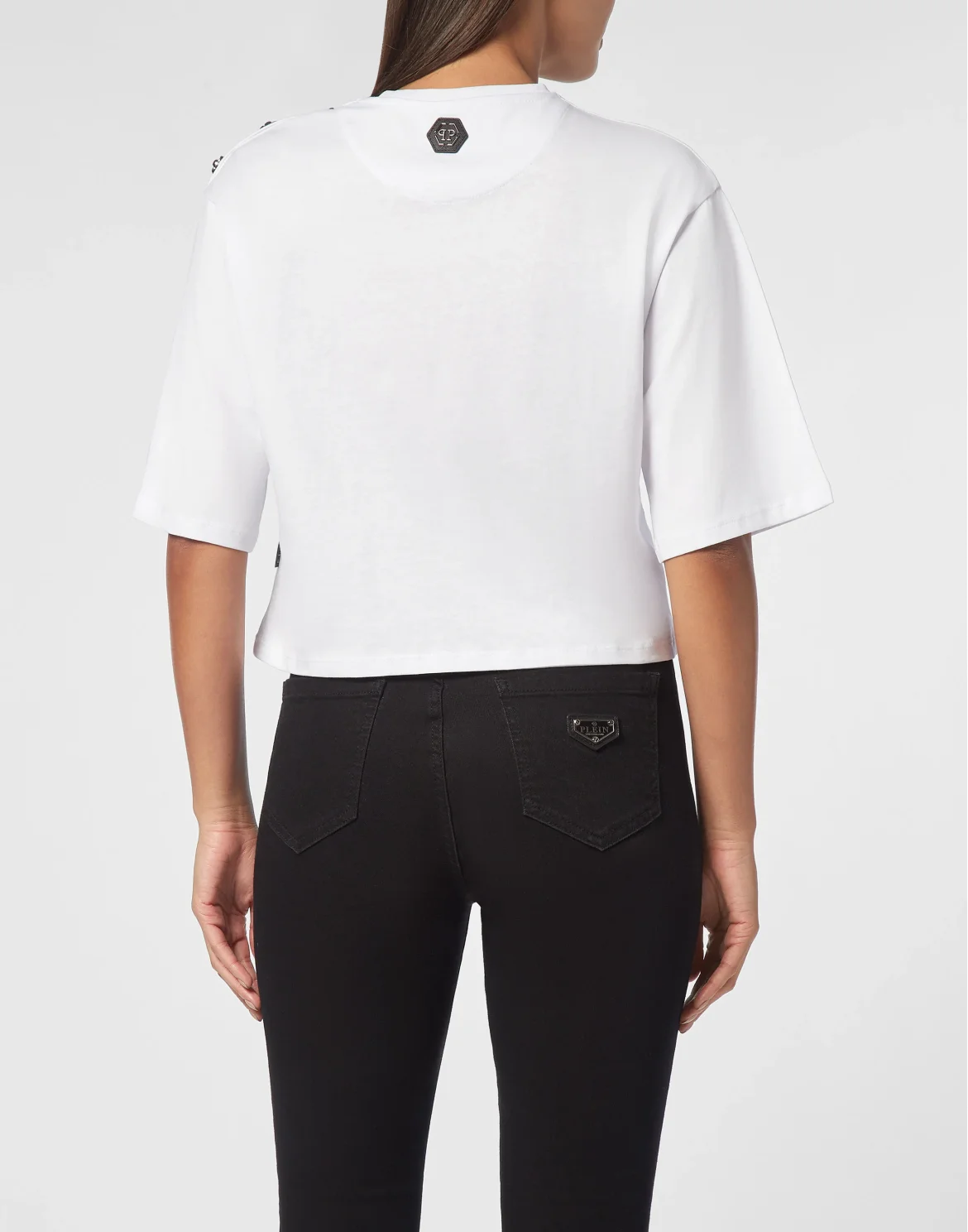 Oversize Cropped T-shirt Round Neck SS, цвет: Белый