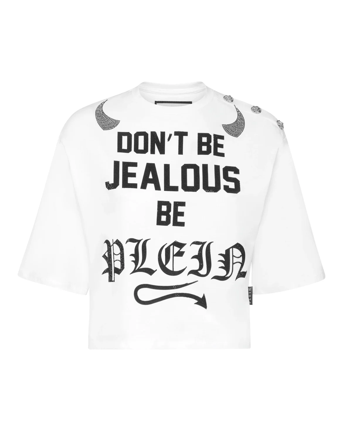 Oversize Cropped T-shirt Round Neck SS, цвет: Белый