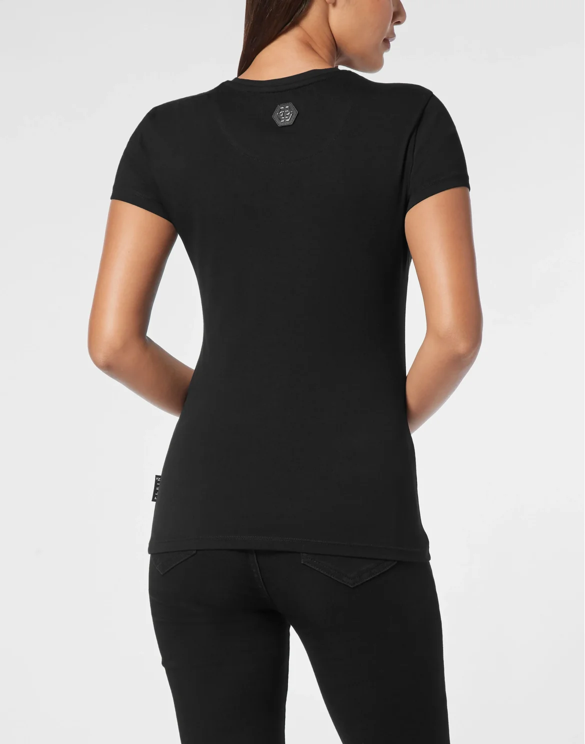 T-shirt Round Neck SS Skull strass, цвет: Черный