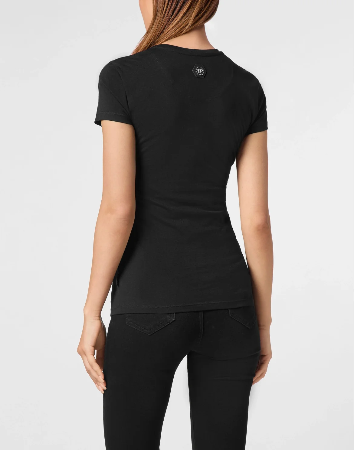 T-shirt Round Neck SS Skull strass, цвет: Черный