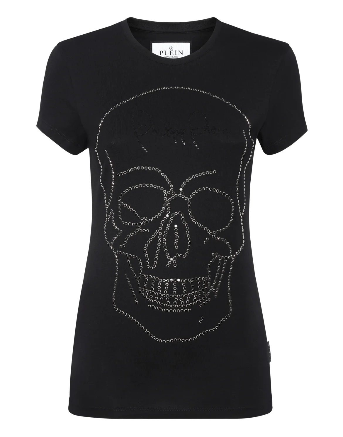 T-shirt Round Neck SS Skull strass, цвет: Черный