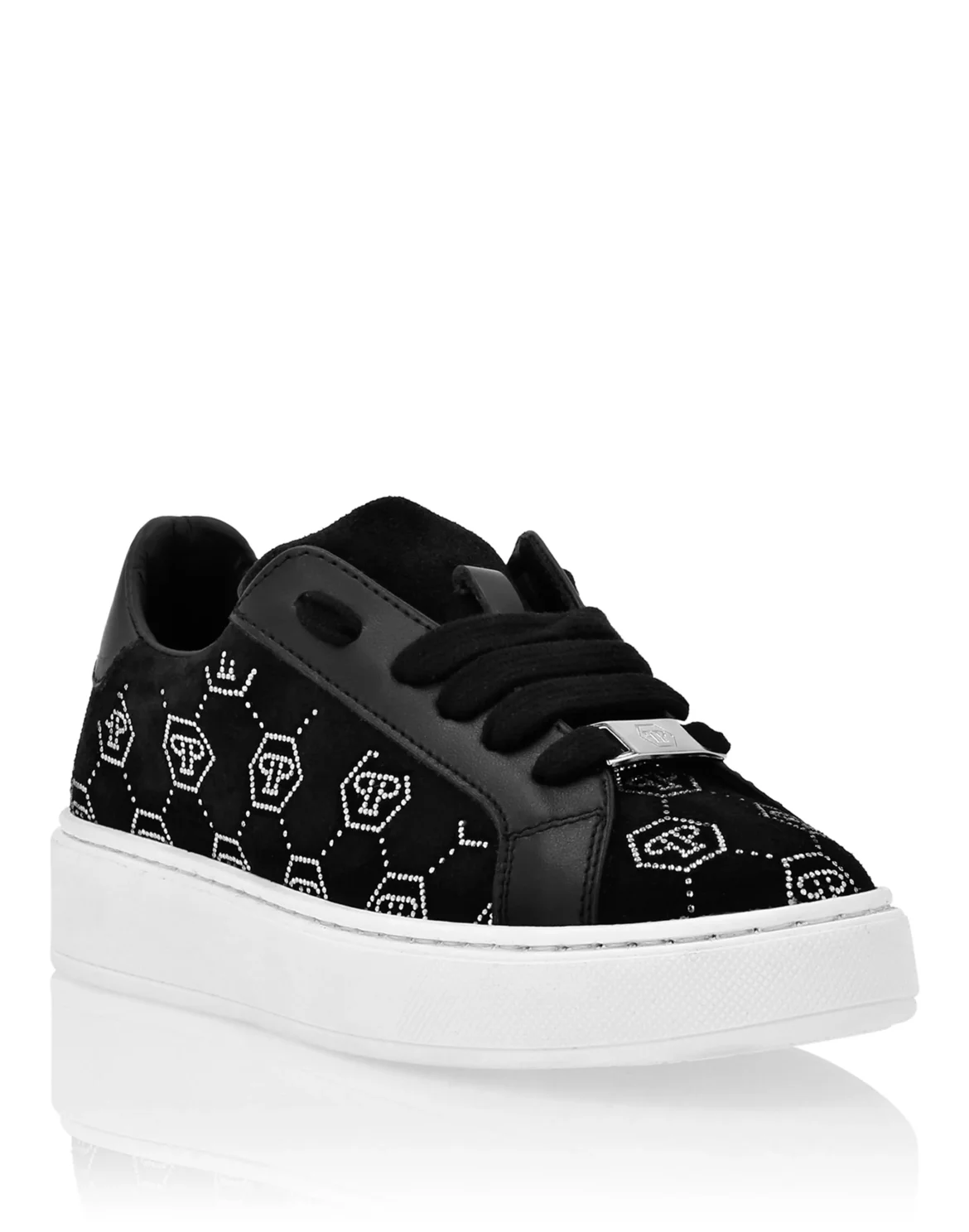 Suede Lo-Top Sneakers Monogram Strass, цвет: Черный