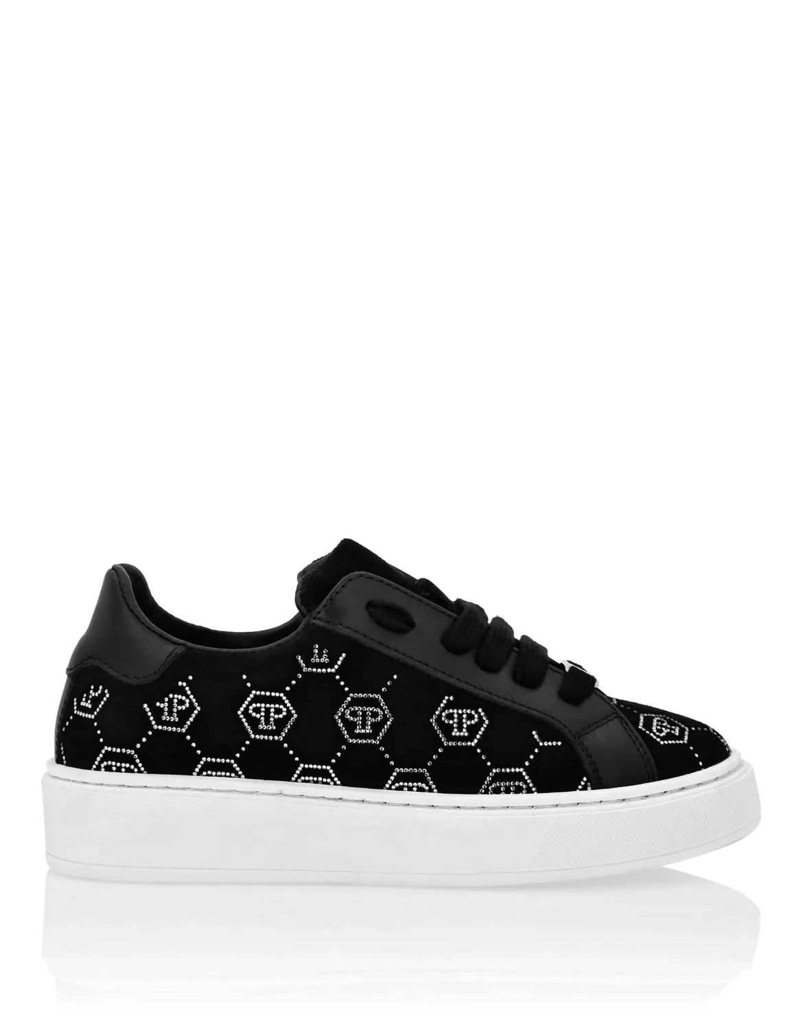 Suede Lo-Top Sneakers Monogram Strass, цвет: Черный
