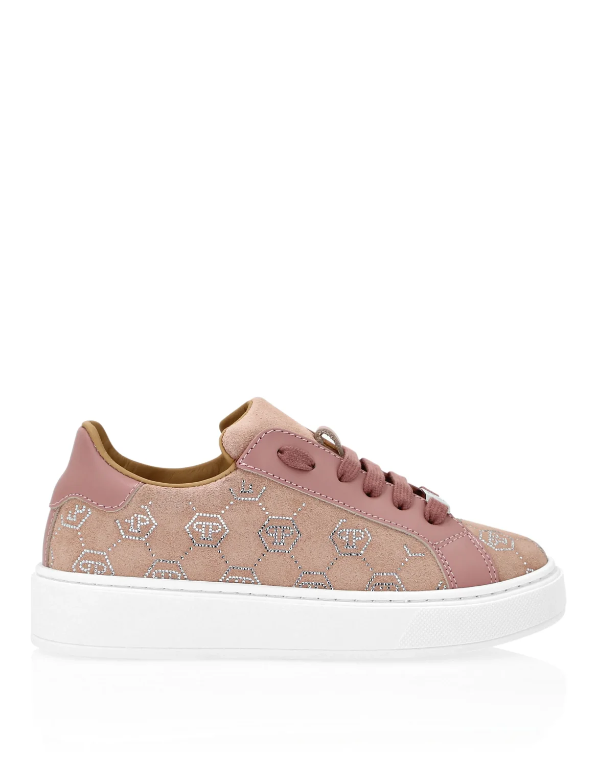 Suede Lo-Top Sneakers Monogram Strass, цвет: Розовый