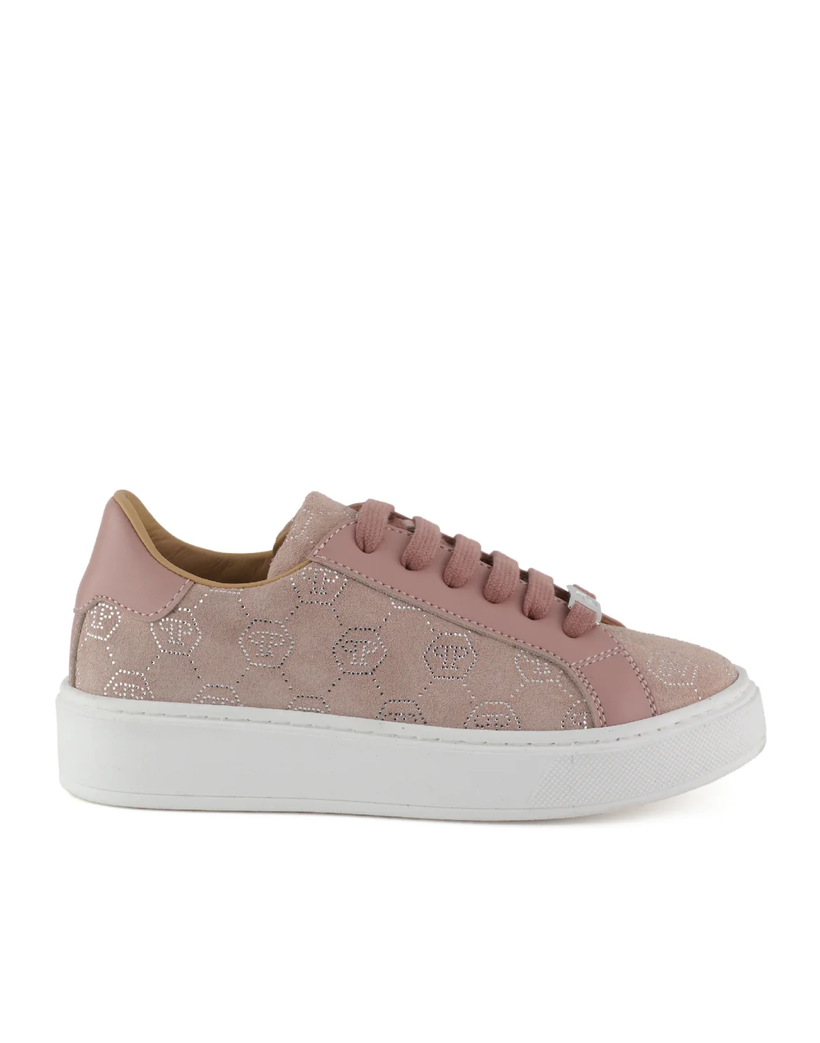 Suede Lo-Top Sneakers Monogram Strass, цвет: Розовый