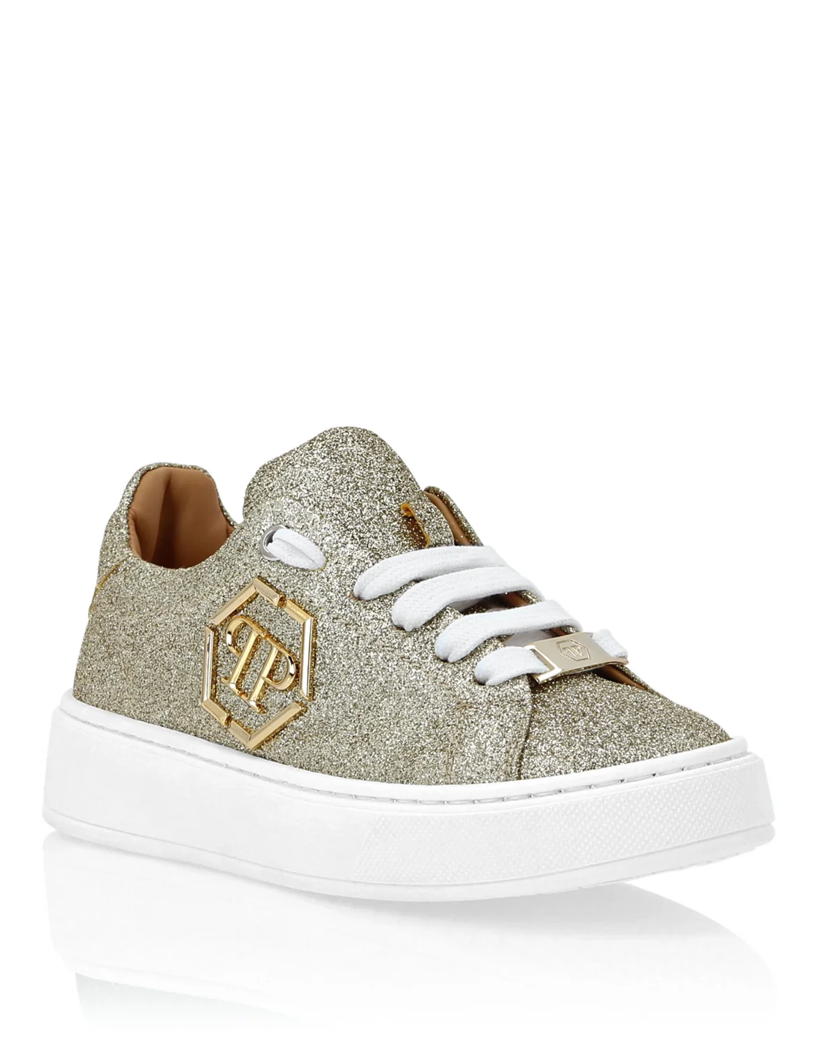 Glitter Lo-Top Sneakers Hexagon, цвет: Золотой