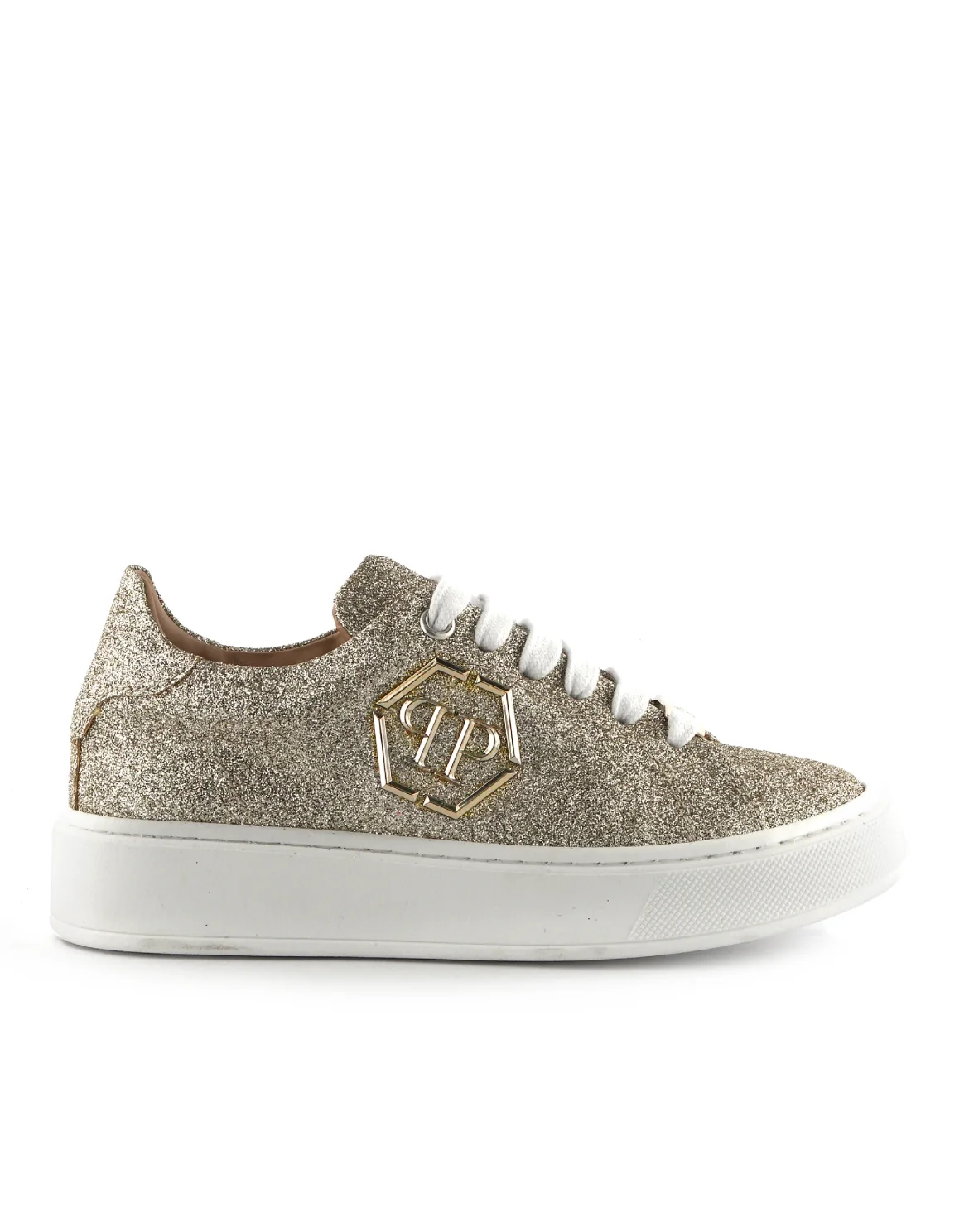 Glitter Lo-Top Sneakers Hexagon, цвет: Золотой