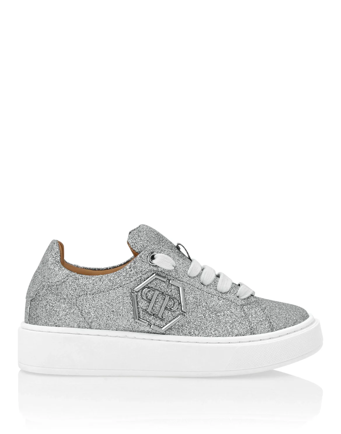 Glitter Lo-Top Sneakers Hexagon, цвет: Серебристый