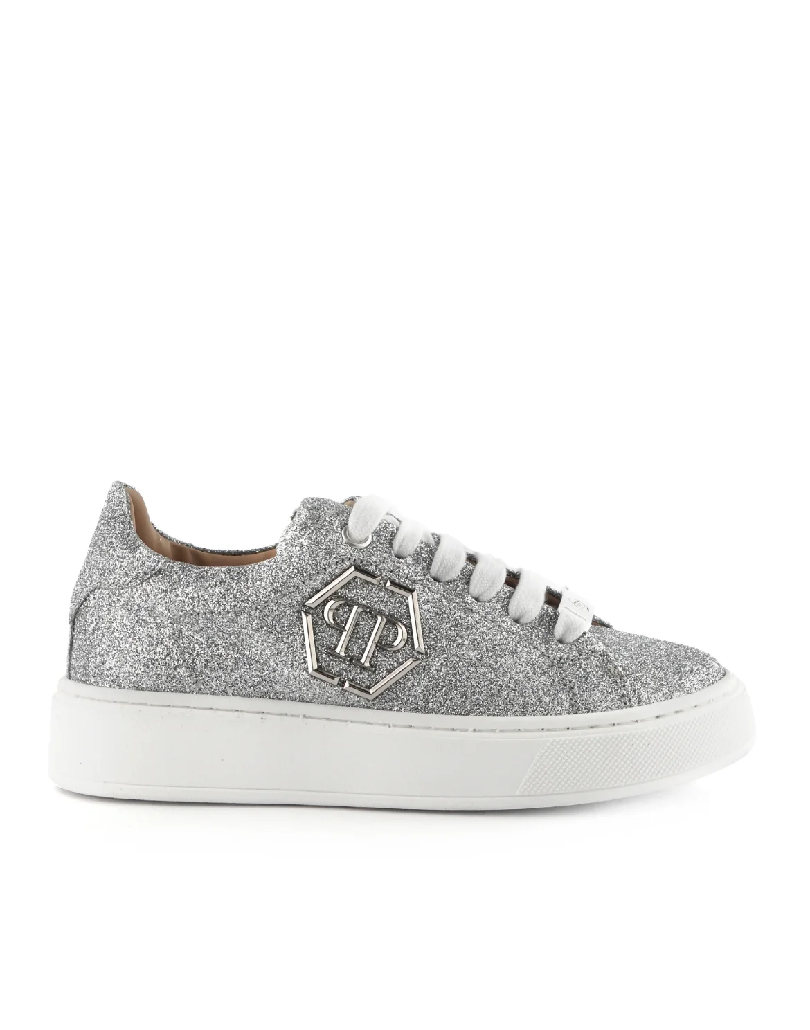 Glitter Lo-Top Sneakers Hexagon, цвет: Серебристый
